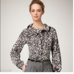 Kate Spade Lynette leopard print blouse size 0 nwt